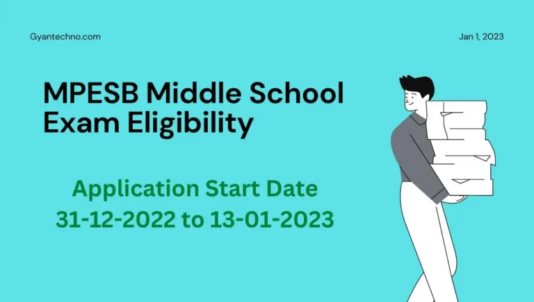 MP Middle School Teacher Eligibility Test Online Form