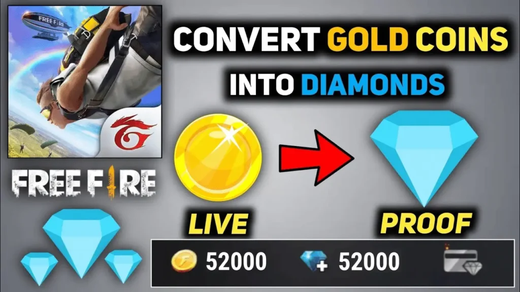 Convert Free fire Gold Into Diamond